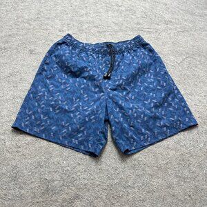 Chubbies Blue Patterned Athletic Shorts with liner Men Small